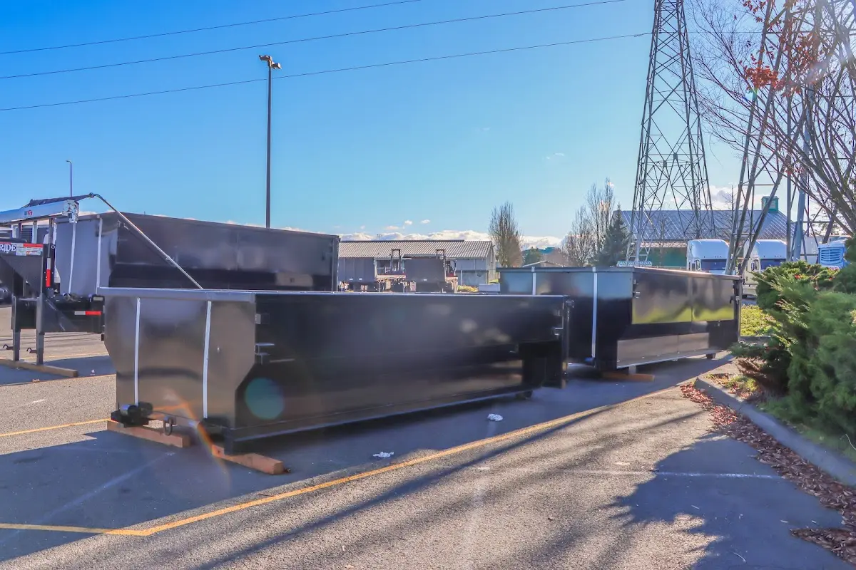 Roll-off dumpster ready for waste disposal at job site for Construction Dumpster Rental in Hartland